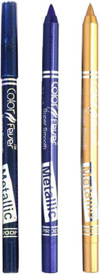 Color Fever Long lasting waterproof liquid eyeliner 22 12 g(Golden, Navy Blue, Purple)