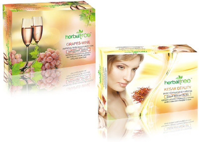 

herbaltree Grapes and Kesar Beauty facial kit pack of - 2 840 g(Set of 2)
