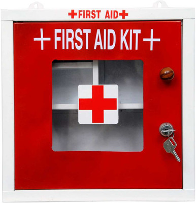 

Lepose Plantex Emergency First Aid Kit Box/Emergency Medical Box/First Aid Box for Home - School - Office/Wall Mountable, Multi Compartment (Metal)(Red) First Aid Kit(Home, Sports and Fitness, Workplace, Vehicle)