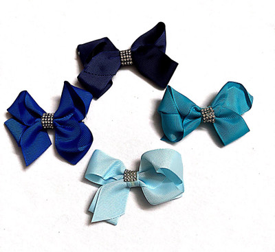 

SAI HARUN TRADERS Ribbon Hair Bow Clips Pack of 4 in Blue Shades for Kids/Children/Toddlers Hair Clip(Blue)
