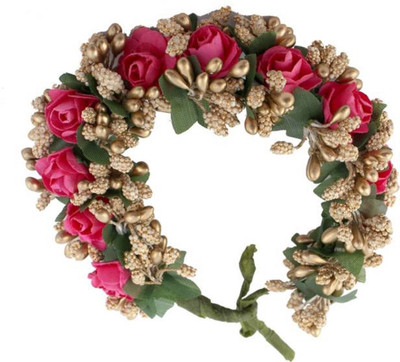 

Param Flower Gajra Hair Pin Hair Band(Pink)
