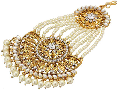 

the fab Padma Pearl Paasa Hair Accessory Set(White, Gold)