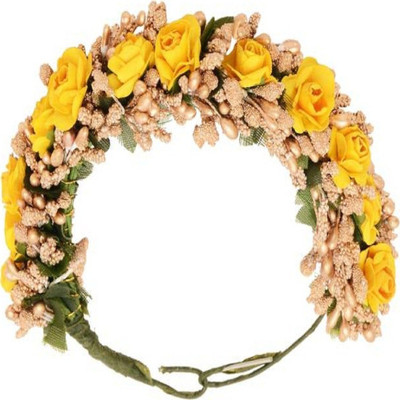 

GULZAR Flower Gajra Hair Hair Band(Yellow, Gold)