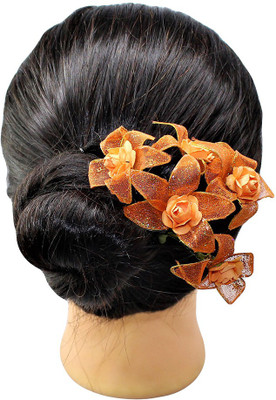 

Ear Lobe & Accessories 5 flowers orange Hair Accessories for Women Wedding Hair Accessory Set(Orange)