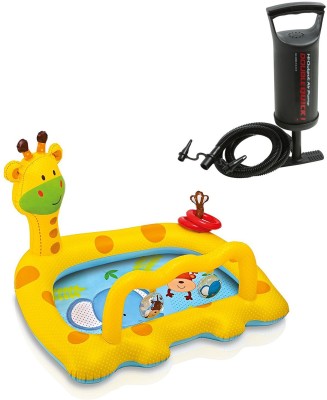 

R.V ENTERPRISES INFLATABLE GIRAFFE FIGURE BATH TUB POOL WITH PUMP Inflatable Pool(Yellow)