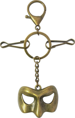 OMAYA Face Mask Multilayer Hook Metal Key Chain (Gold) Keychain Keyring Key Chain