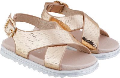 

Metro Girls Buckle Strappy Sandals(Brown, 22;chikoo