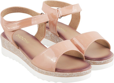 

Mochi Girls Velcro Strappy Sandals(Brown, 22;chikoo