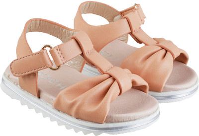 

Mochi Girls Velcro Strappy Sandals(Pink, 80;peach