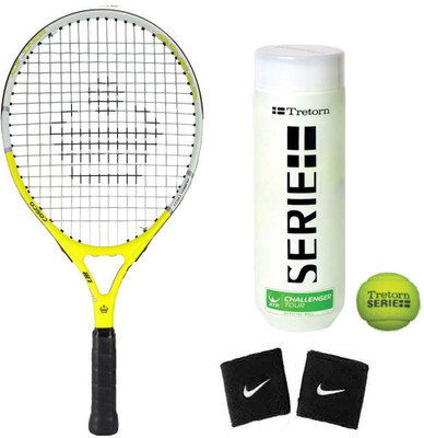 

Cosco Ace 21 ( Junior Size ) ( Age Group 4 to 6 Years ) Tennis Racquet ( Color on Availability) with Tennis Ball " Tretorn Serie " 2 Band Tennis Kit