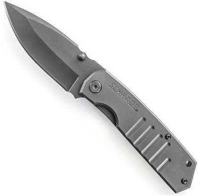 Schrade Mini Framelock SCH304M-Titanium Coated Knife, Neck Knife, Survival Knife, Blade, Campers Knife, Pocket Knife(Grey)