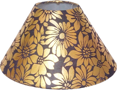 

RDC 10" Round Brown with Golden Flower Designer - B22 Holder Ring Size Table Lamps Lamp Shade(Cotton, Plastic)