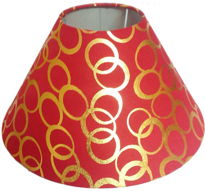 

RDC 10" Round Red with Golden Polka Dots Designer - B22 Holder Ring Size Table Lamps Lamp Shade(Cotton, Plastic)