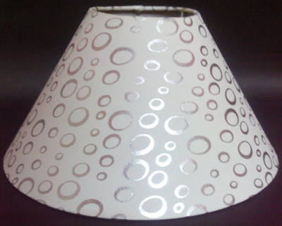 

RDC 10" Round White with Silver Polka Dots Designer - B22 Holder Ring Size Table Lamps Lamp Shade(Cotton, Plastic)