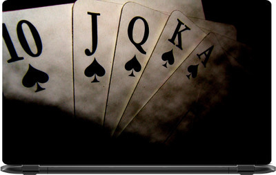 

Lapower Black and white play cards Vinyl Laptop Decal 15.6