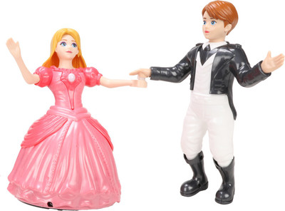 

BIG MONKEY TOYS Dancing Couple Angel Doll and Prince Tango Dance with Light and music (Multicolor)(White, Pink)