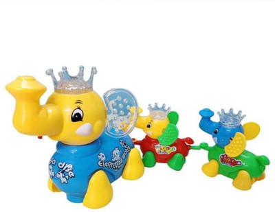 

Royal Collections Musical Cute Elephant Clever With Flashing Lights Toy With Family (Multicolor)(Multicolor)