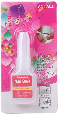 

Natural high quality brush on nails glue with brush for nail art fake nails glue(transaprent)