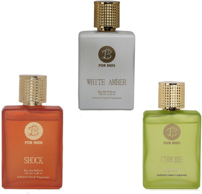 

Lyla Blanc WHITE AMBER SHOCK CHROME Perfume Spray for Men- (Set of 3) (100ml each) Eau de Parfum - 100 ml(For Men)