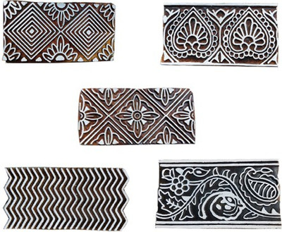 skart wooden printing blocks border Printing Blocks(Pack of 5)