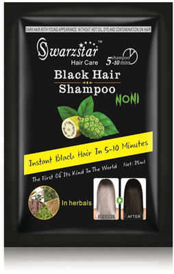 

Swarzstar BLACK HAIR COLOUR SHAMPOO -1 1 BOX IN 5 POUCH(25 ml)