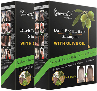 

Swarzstar dark brown color shampoo 2 box 10 pouch(125)