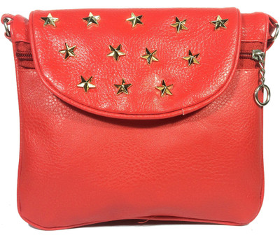 

VeePlay Women Evening/Party, Casual Red Leatherette Sling Bag