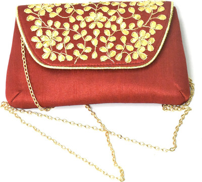 

Smahi Creations Women Evening/Party Red Cotton Sling Bag