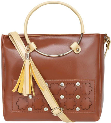 AASFA Girls Casual Brown PU Sling Bag