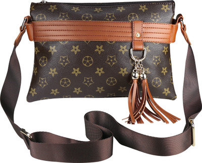 

minaar Women Evening/Party, Casual, Formal Brown Leatherette Sling Bag