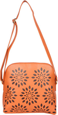 

Butterflies Women Casual Orange PU Hand-held Bag