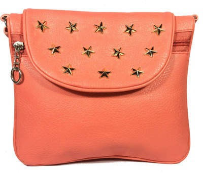 

VeePlay Women Evening/Party, Casual Orange Leatherette Sling Bag