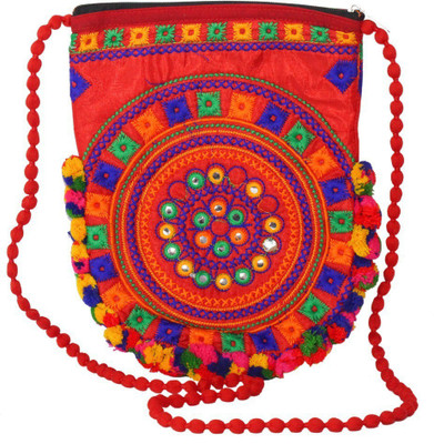 

The Rajasthali Women Evening/Party, Casual Multicolor Cotton Sling Bag
