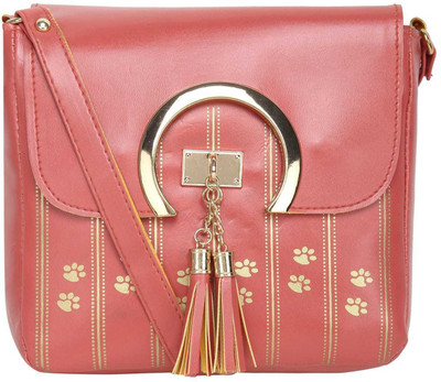 AASFA Girls Casual Pink PU Sling Bag