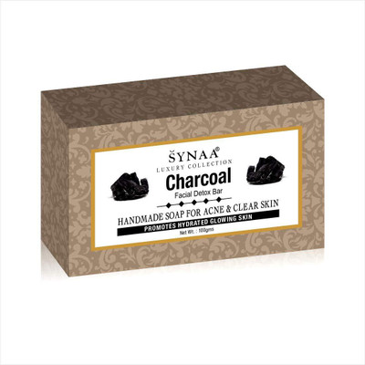 

Synaa Charcoal Handmade Soap for Hydrated Glowing Skin, Enriched with Charcoal (Pack of 4 )(100 g, Pack of 4)