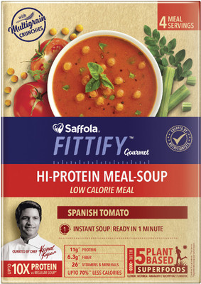 

Saffola Fittify Gourmet Hi Protein Spanish Tomato Meal-Soup(212 g)