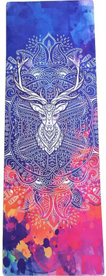 Yoga Essentials Reindeer Multicolor 3 mm Yoga Mat, Blue
