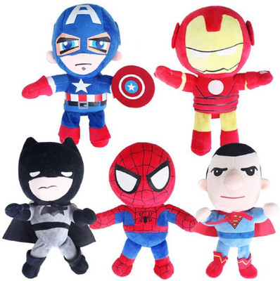 

Aparnas 32cm avengers marvel hero,stuffed toy,captain america,bat man, spiderman,superman,ironman,soft toys plush,for kids play,birthday gift love girl - 32 cm(Multicolor)