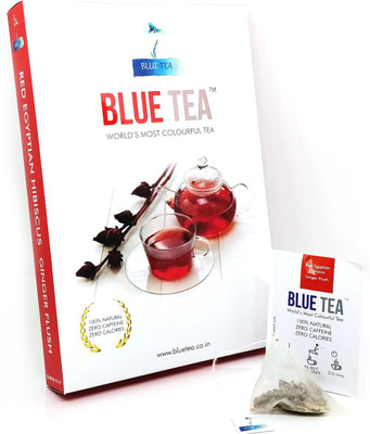 

Blue Tea Egyptian Hibiscus Ginger Flush Hibiscus Herbal Tea(12 Bags, Box)