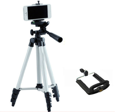 

Casadomani Tripod-3110 Adjustable Foldable Aluminum Lightweight Mobile Phone Camera DSLR/SLR Digital Camera Camcorder Stand With Three-Dimensional Head & Quick Release Plate For Video Cameras and mobile Tripod with Mobile Clip Monopod, Tripod(Silver, Blac