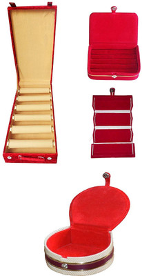 

Aditi Collection combo of new desinger 6roll bangle box with combo jewellery Box vanity box Vanity Box(Multicolor)