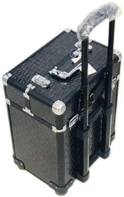 

fundatraders Professional Big Trolly Vanity Bag / Vanity Case / Makeup Trolley Box professional vanity box, travelling vanity box Vanity Box(Black)