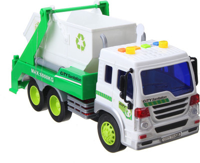 

IndusBay Smart City Sanitation Dump Truck Vehicle Toy 1:16 Scale Frition powered Garbage Truck with Light & Music for kids(Green)