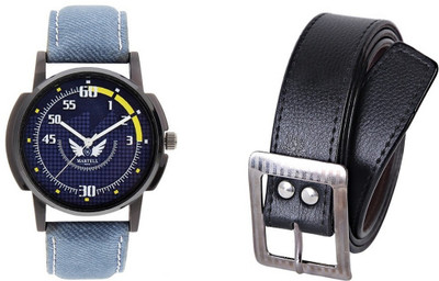 

Martell Belt, Analog Watch Combo(Black)