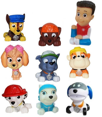 

IndusBay Paw Pups Squeeze Toy Figures - Set of 9 Paw Patrol Action Figures Bath Squirters Toy for Babies kids(Multicolor)