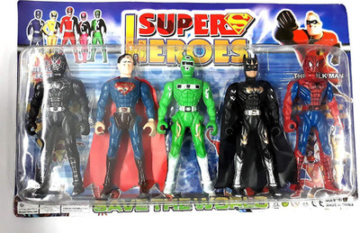

toyuniverse Twist and Move Super Heroes Action Figure Set with LED Projection(Multicolour) - Set of 5(Multicolor)