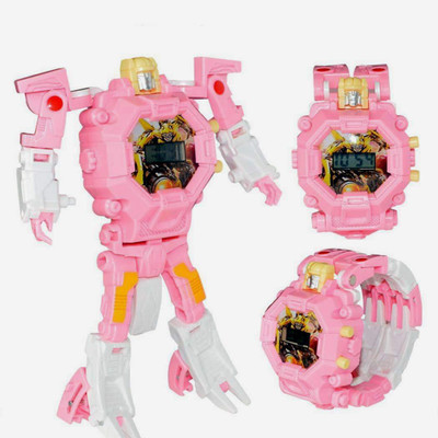 

munchkin land Transformers Robot Toy Convert to Digital Watch for Kids (Pink Colour)(Pink)