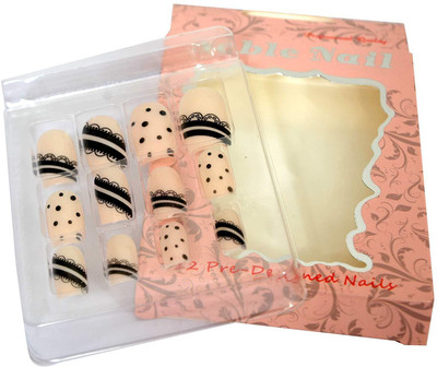 

Noble Plain Artificial Nails With Gum Inject Multicolor(Pack of 1)