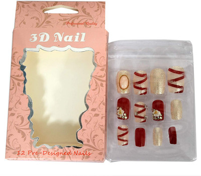 

3D Artificial Nails With Gum Inject Multicolor(Pack of 1)