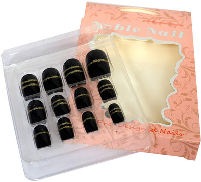 

Noble Plain Artificial Nails With Gum Inject Multicolor(Pack of 1)